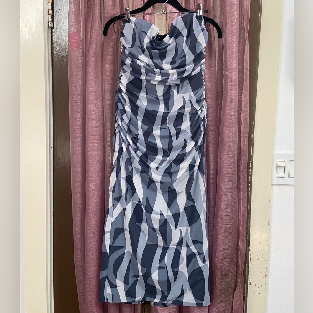 Anthropologie Monochromatic Ruched Strapless Dress